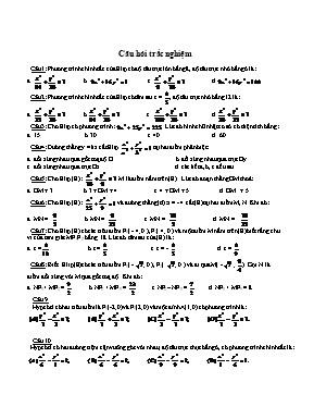 Toán học 10 - Câu hỏi trắc nghiệm